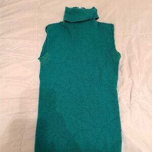 Pendleton Kelly green sleeveless turtleneck sweater